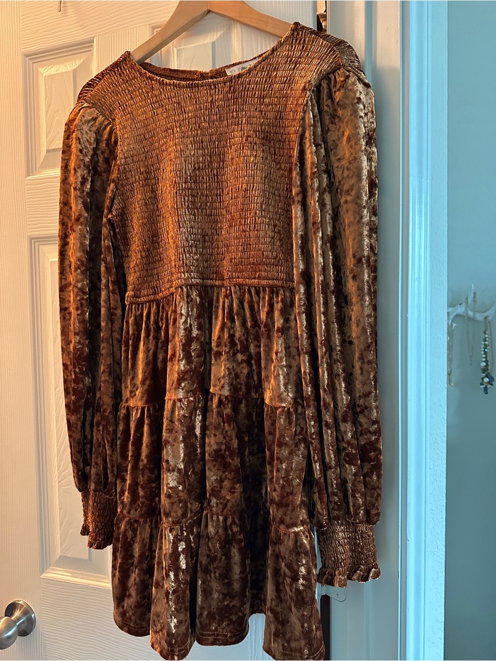NWT Baltic Born Kele Crushed Velvet Mini Dress - Picture 2 of 3
